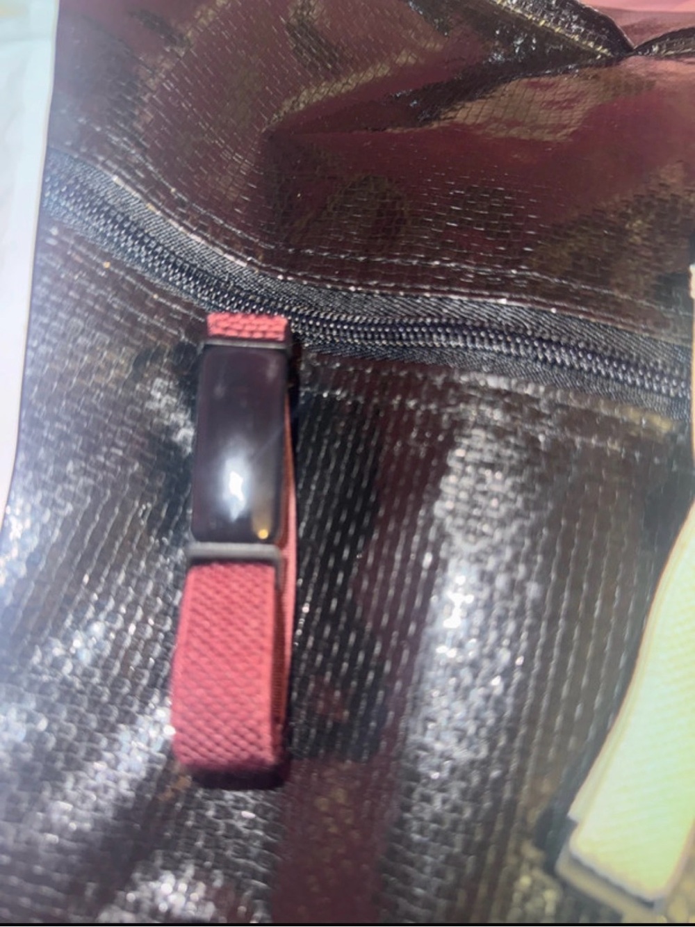 fitbit Fitness Tracker with Burgundy Woven Band